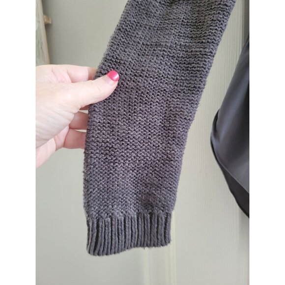 Moth Anthropologie Womens Ella Gray Cable knit Sweater layered tunic size Medium - Picture 5 of 8